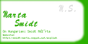 marta smidt business card